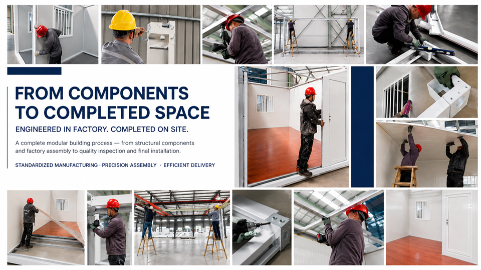 RONGZHONG modular building onsite assembly