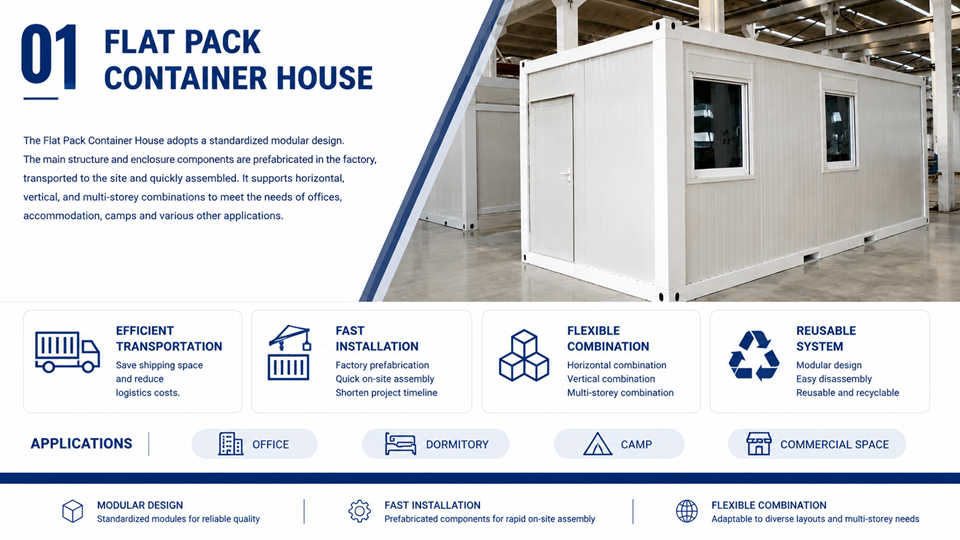 Flat Pack Container House RONGZHONG flat pack container house product overview